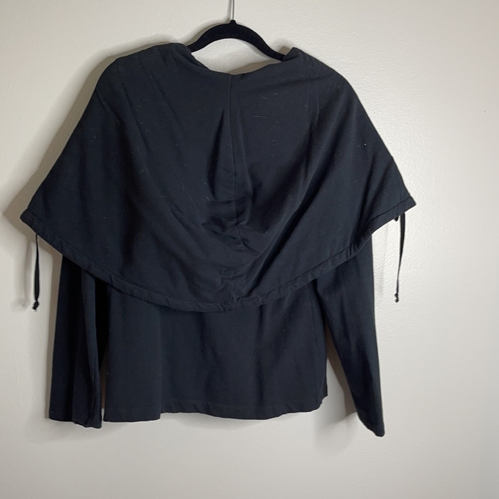 For Love & Liberty for Johnny Was Black Eyelet Zip Up Cape Style Hoodie - Picture 5 of 5